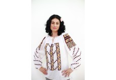 Ie damă cu mânecă lungă model simetric multicoloră
